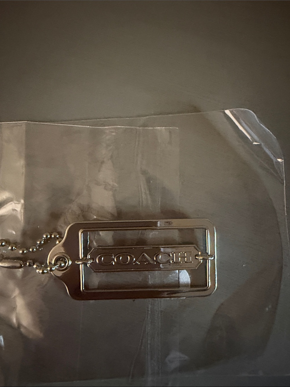 Coach Silver Metal Logo Key & Card Holder
